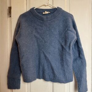 Sezane Soft Blue Crew Neck Sweater